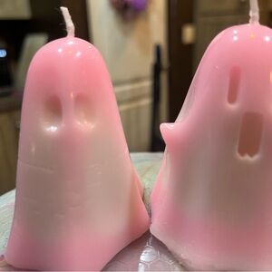 Pink Ghost Shaped Candles